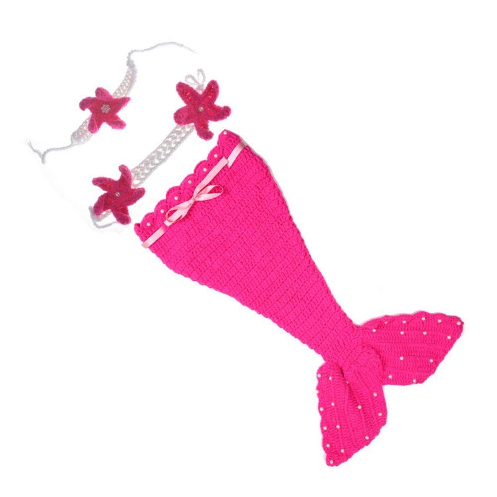 3pcs/Set Creative Baby Mermaid Costume Set Soft Handmade Baby Photo Props Washable Comfortable Newborn Photography Props