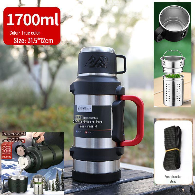 

Large Insulated Water Bottle for Travel & Outdoor Use, Hot/Cold Dual Function 1200ml - Random Color
