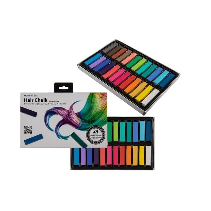 24 farbige Haarkreiden