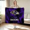 Koc flanelowy z nadrukiem Baltimore Ravens Wysokiej jakości Ciepły Komfortowy Pokrowiec na wszystkie pory roku Idealny na prezenty Wystrój domu