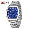 Men's Business Leisure Watch Date Chronograph Steel Quartz Wristwatches Strip Zinc Alloy Case Tempered Glass Mirror