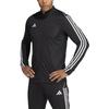 Adidas SS23 Solid Stripe Logo Print Stand Collar Long Sleeve Jacket Men Outerwear Black HS7231