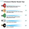 High Pressure Washer Spray Gun, M22 15mm Inlet with 5 Color-Coded Nozzle Tips for Car & Home Cleaning