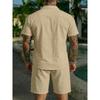 Men Casual Summer Short Sleeve Shirt And Shorts Beach Vacation Set