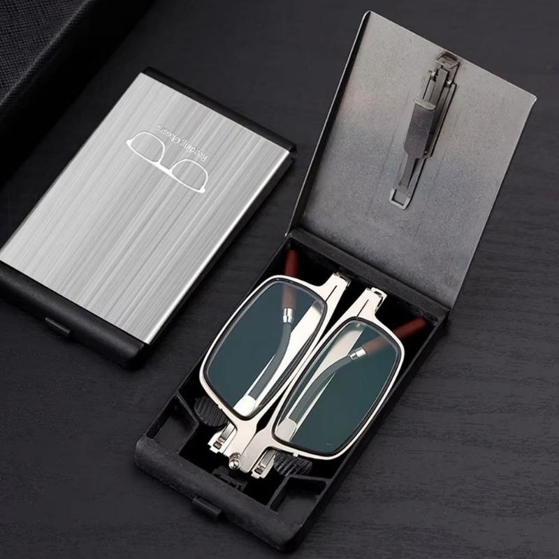 Portable Folding High Definition Anti-Blue Light Reading Glasses Men Women Phone Holder Ultra Thin with Case Presbyopic Eyeglasses