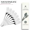 Cutlery (Set of 6, Stainless Steel Sliver Forks Set), 100% Food Grade, Non Toxic, Anti-Rust, Dishwasher Safe, Perfect Gifting Set for All Occasions