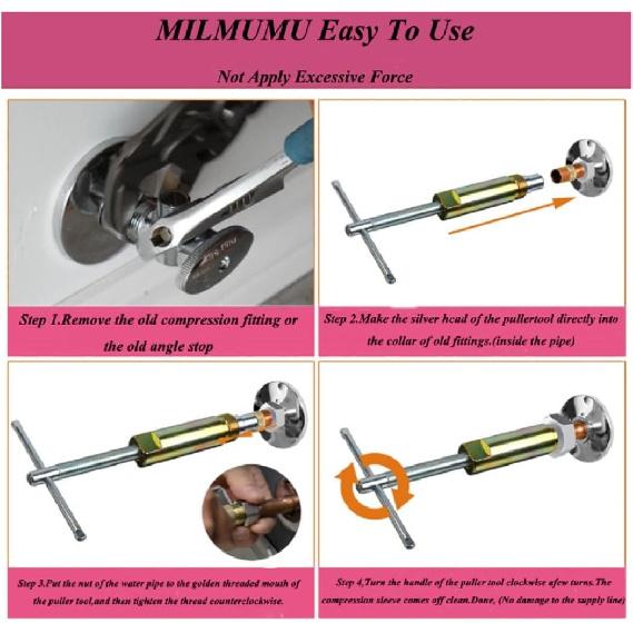 Kompressionshülse Abzieher Entferner Werkzeug Mutter & Hülse Von Rohr 03943 - Hülsenentferner Nur Für 1/2-Zoll Kompressionsverschraubungen - Sanitärwerkzeuge