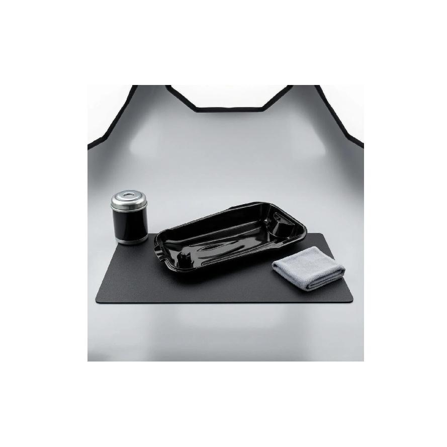 Oil Drain Pan Low-Height Plastic Oil Pan Automotive Tool Black Workshop Item Messwithout Mess
