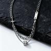 Unisex Hip-hop Chain Necklace for Men Women,Double Layered Cuban Chain Choker,Cool Street Jewelry Gift
