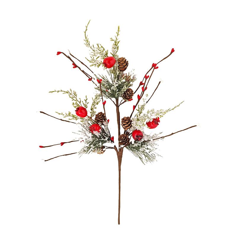 New berry pine candle holder wreath pine cone snowflake Christmas candle rattan home decoration