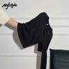 MJ STYLE Women's Half-Zip Slim-Fit Long-Sleeve T-Shirt