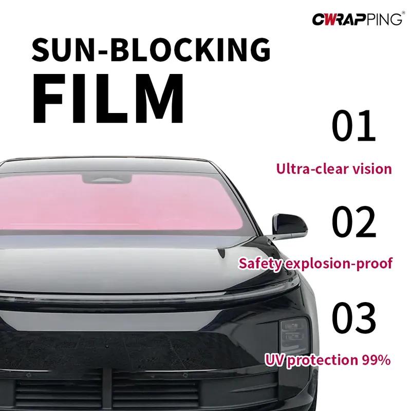 Car Sticker 78% VLT Ghost Rose Vinyl Auto Window Tint Film Chameleon UV Blocking Glass Sticker IR 75% Universal Car Accessories