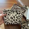 High Quality Retro Storage Bag Leopard Pattern Multi-Functional Zipper Bag Corduroy Washing Storage Bag Travel