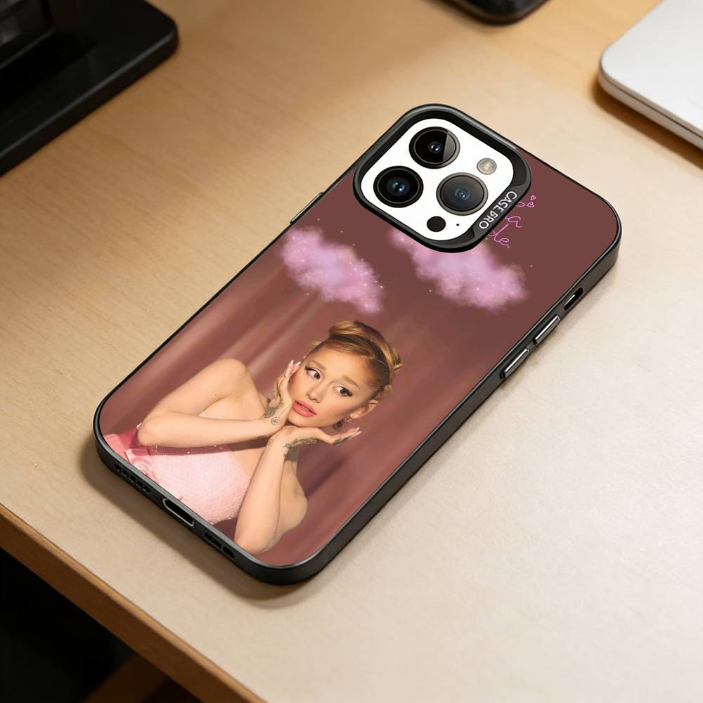 Singer-Ariana Grande Phone Case For iPhone 17,16,15,14,13,12,11 Plus,Pro Max,XS,Colorful Silver Phone case Funda Cover iPhone16pro