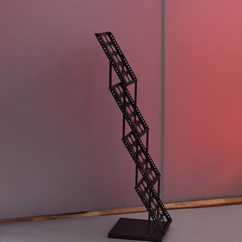 2026 Складная напольная стойка для журналов и газет для выставок A4 Black