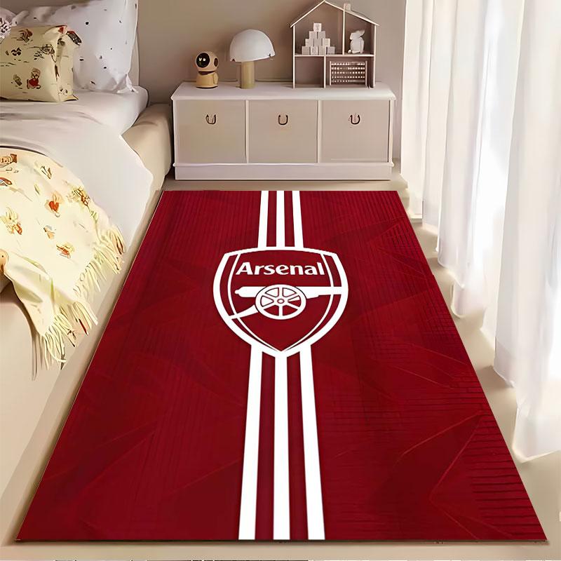 Rotes Arsenal Logo Teppichdesign geeignet als rutschfeste Matte für das Wohnzimmer oder Schlafzimmer Sofa