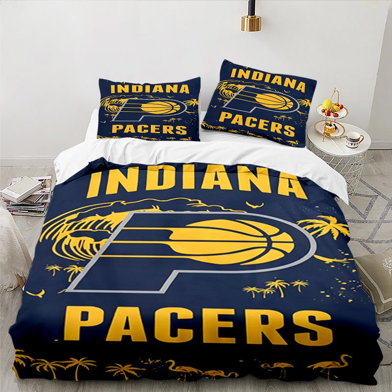 Pacers Basketball Team Bedding Set 3pcs, High Quality Bedding Set Including 1pc Duvet Cover And 2pcs Pillowcases for Bedroom, Dormitory Gift