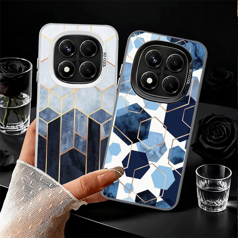 Geometric Marble Pattern Shockproof Phone Case for Xiaomi Redmi Note 15 14 13 12 Pro Plus 11 11S 11T 5G Cover Anti Fall Fundas