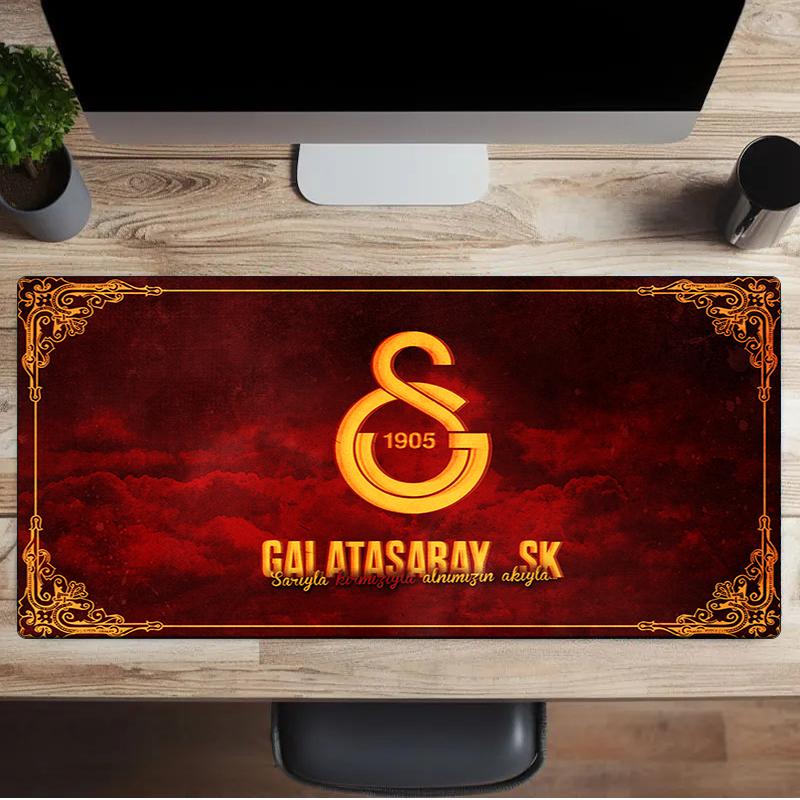 Tappetino per mouse Football Club Galatasaray, Tappetino per mouse da gioco, Tappetino per tastiera, Decorazione da scrivania per computer portatile, Regalo per tifoso, Regalo di compleanno