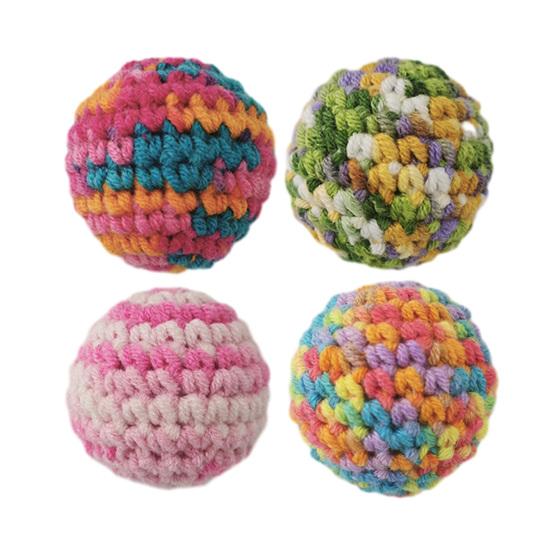 Interactive Cat Toys, Wool Crocheted Ball, Bite-Resistant Teaser Ball for Scratching Chasing, Plush Safe Toy for Cats