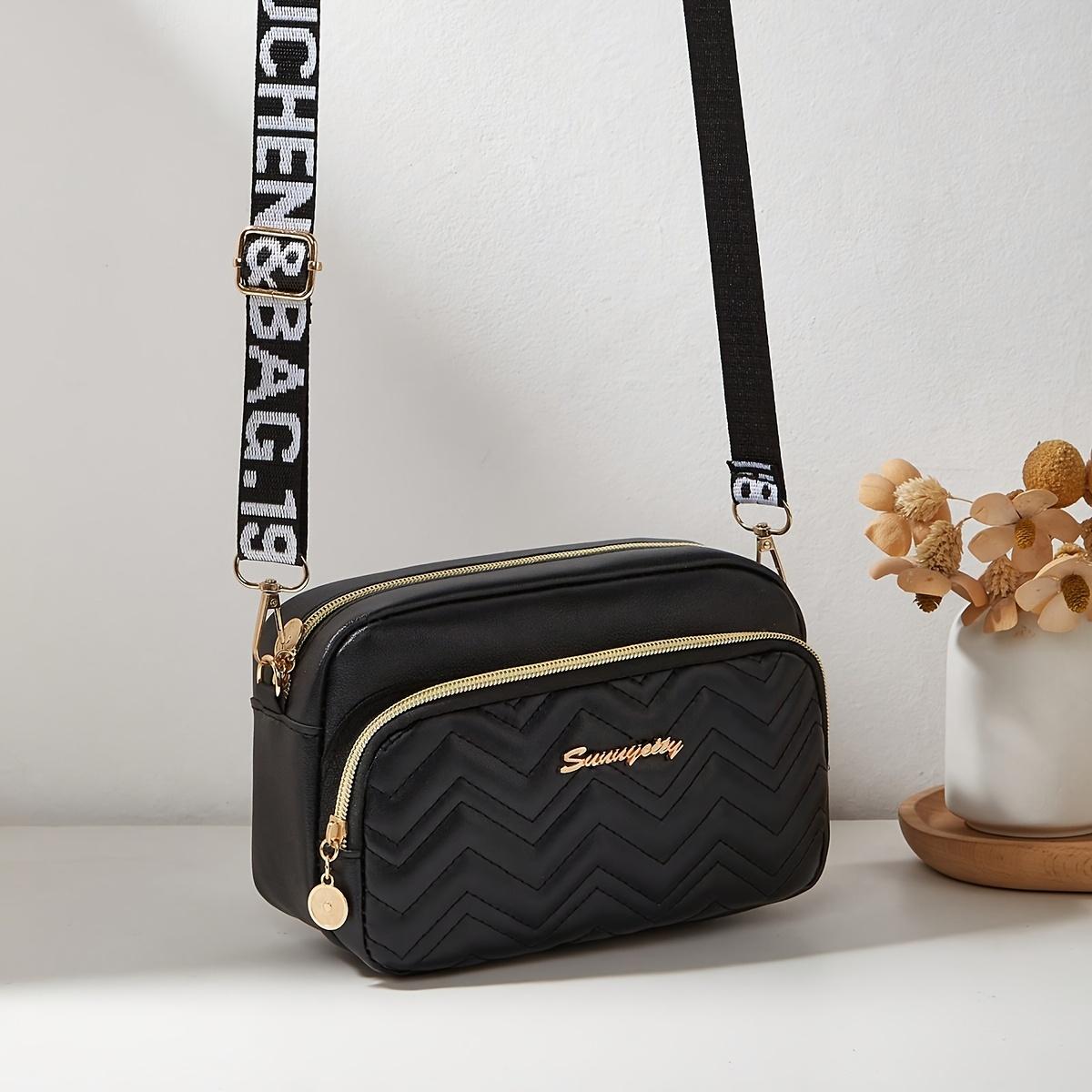 

Wide Strap Crossbody Shoulder Bag чорний
