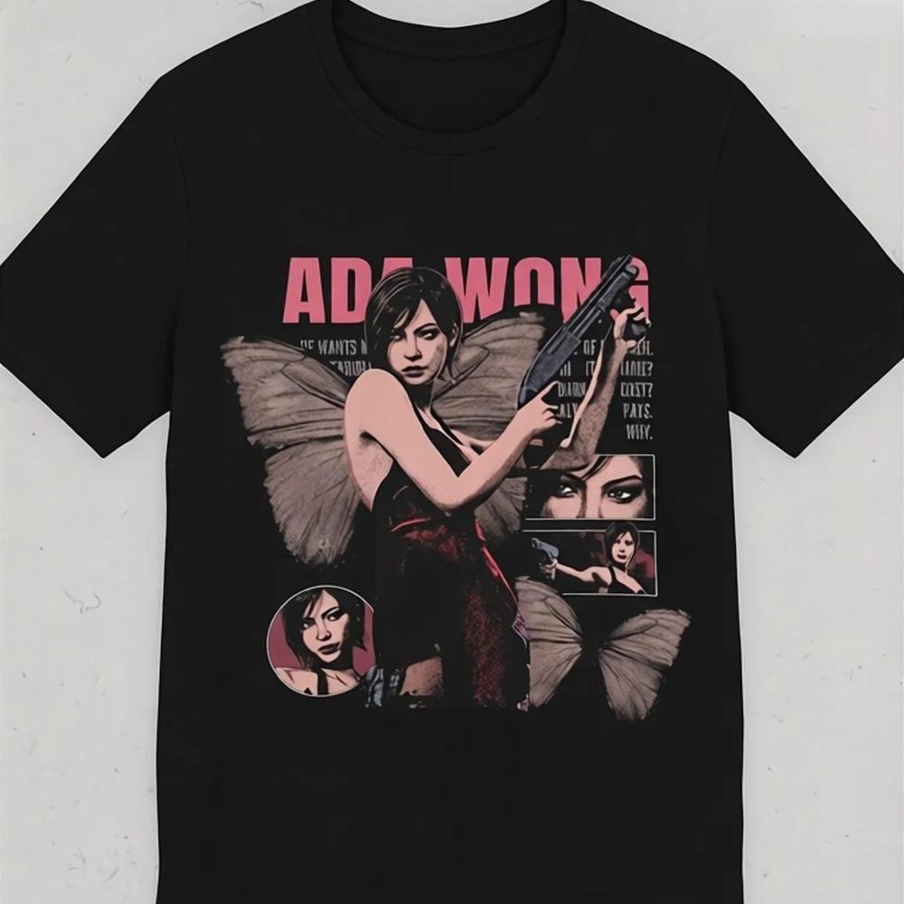 2026 New Ada Butterfly Pattern Unisex T-Shirt This Printed T-Shirt Features The Slogan Ada Would Rather Fly Men S Crew Neck S разноцветный