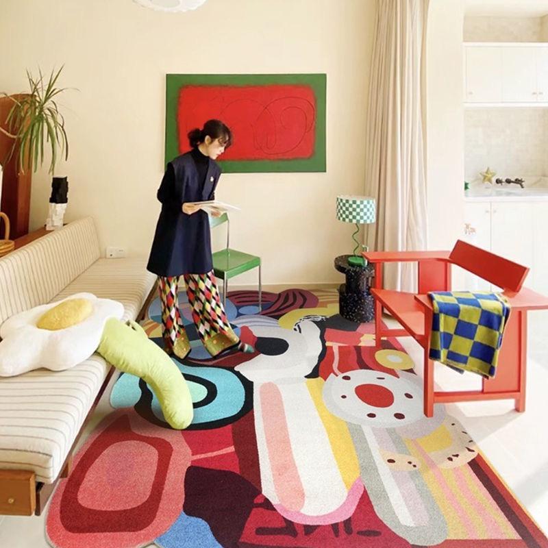 

VIKAMA Ins Color Dopamine High Sense Crystal Velvet Carpet Home Living Room Sofa Dirt Resistant Non-Slip Carpet Home Decoration 40X60CM (1.3X2FT