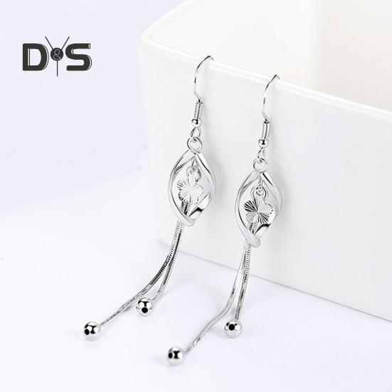 1 Pair Women Hanging Earrings Long Tassel Exaggerated Hollow Out Flower Lightweight Anti-slip Ear Jewelry Lady Prom Cocktail Party Dating Dangle