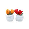 Plush Potted Tulip Plant Toy With Keychain For Gift And Bag Decor
