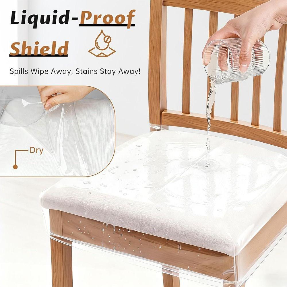 Scratch Resistant PVC Chair Seat Cover Dust-proof Chair Cushion Cover  Room Protection