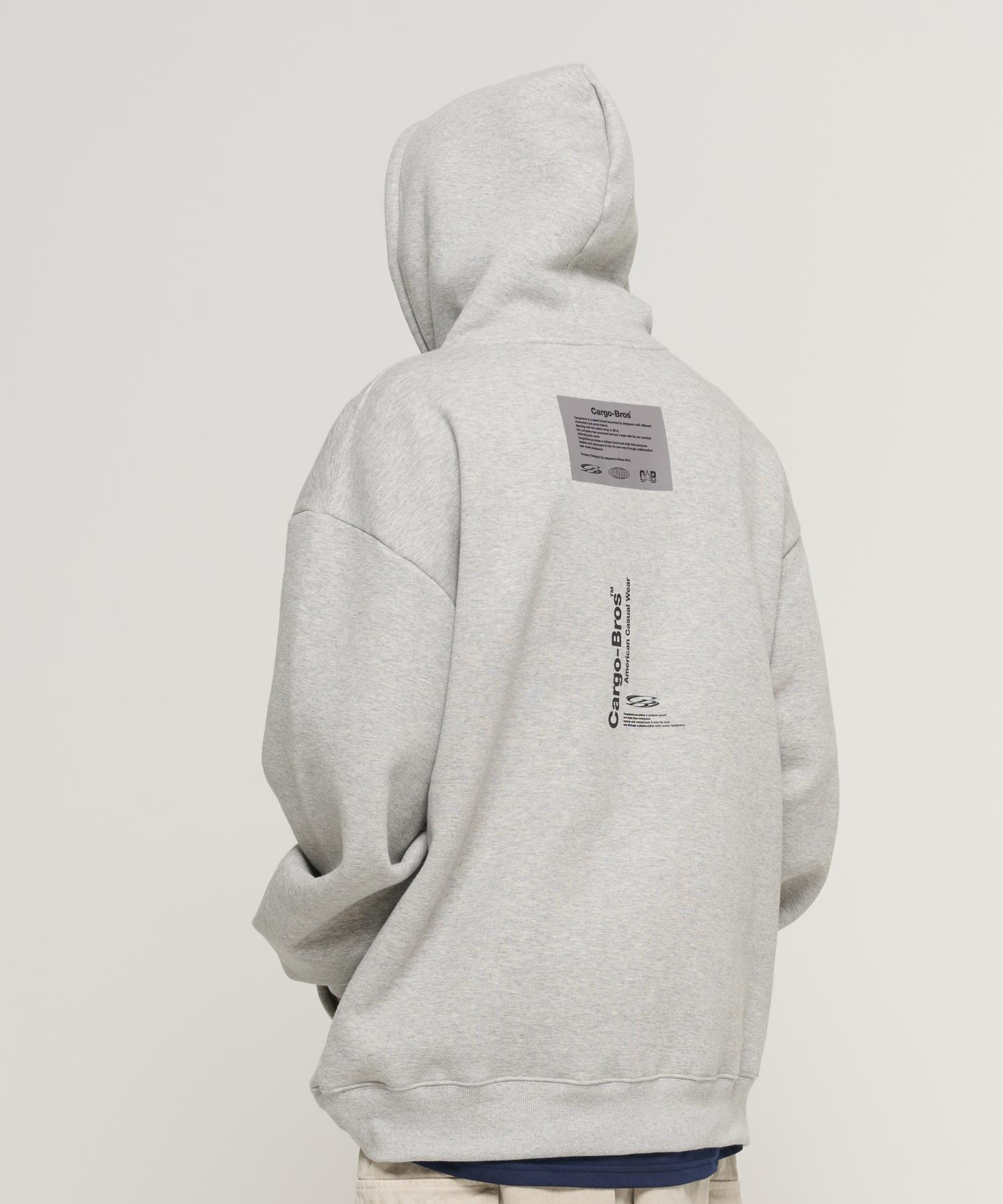 Cargo Bros Lettering Point Oversized Hoodie (Gray) L (Brushed)