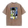 Bachira Meguru Graphic Washed T Shirt Anime BLUE LOCK Vintage Tee Men Washed Manga Tshirts Harajuku Male Casual Cotton T-shirt