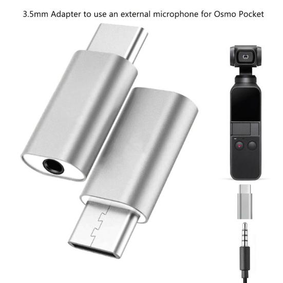Type-C to 3.5mm Audio Adapter Converter for Osmo Pocket External Mic Connector