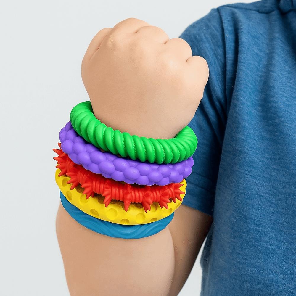 Non-Toxic Sensory Hand Ring Toys Silicone Material Silent Decompressors Bracelet Kids Use