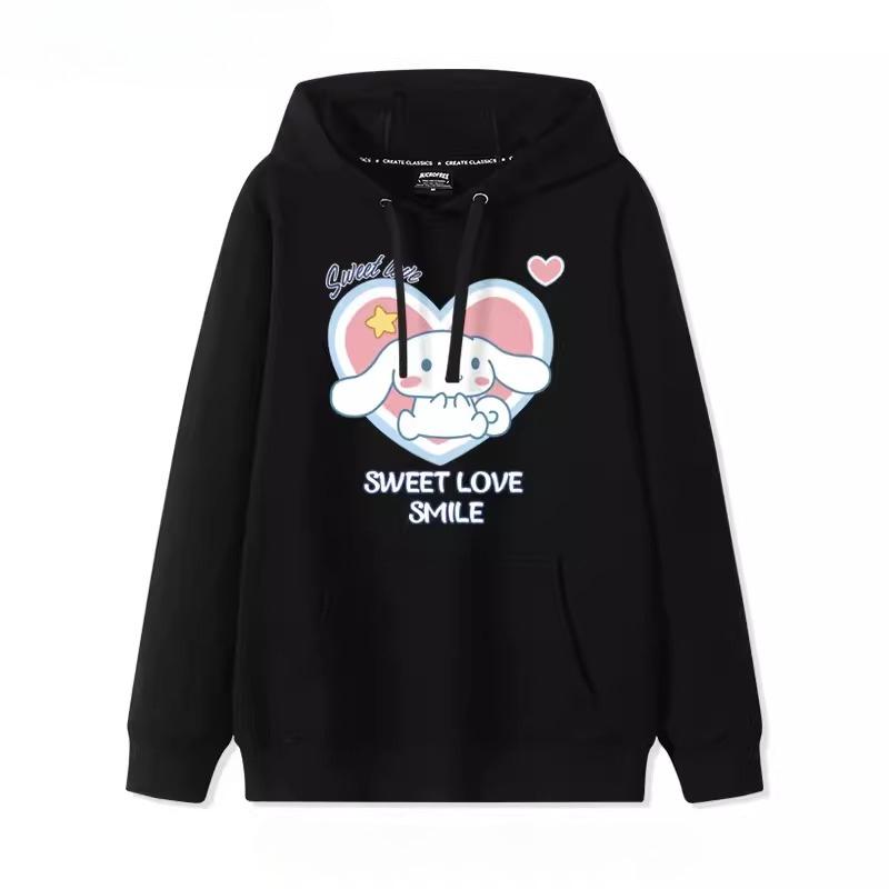 Nová mikina s kapucí pro páry s potiskem Sanrio Cinnamoroll pro ženy, volná a roztomilá, japonský ležérní styl, kreslená animační bunda, školní oblečení