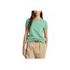 Polo Ralph Lauren FW24 Solid Logo Embroidered Crew Neck Loose Short Sleeve Knit Top Women tops Light-Green WMPOSWENC021037-300