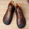 New Handmade Leather Casual Walking Hiking Shoes Men Design High Top Sneakers Comfortable Hot Sale Flat Designer Driving Shoes