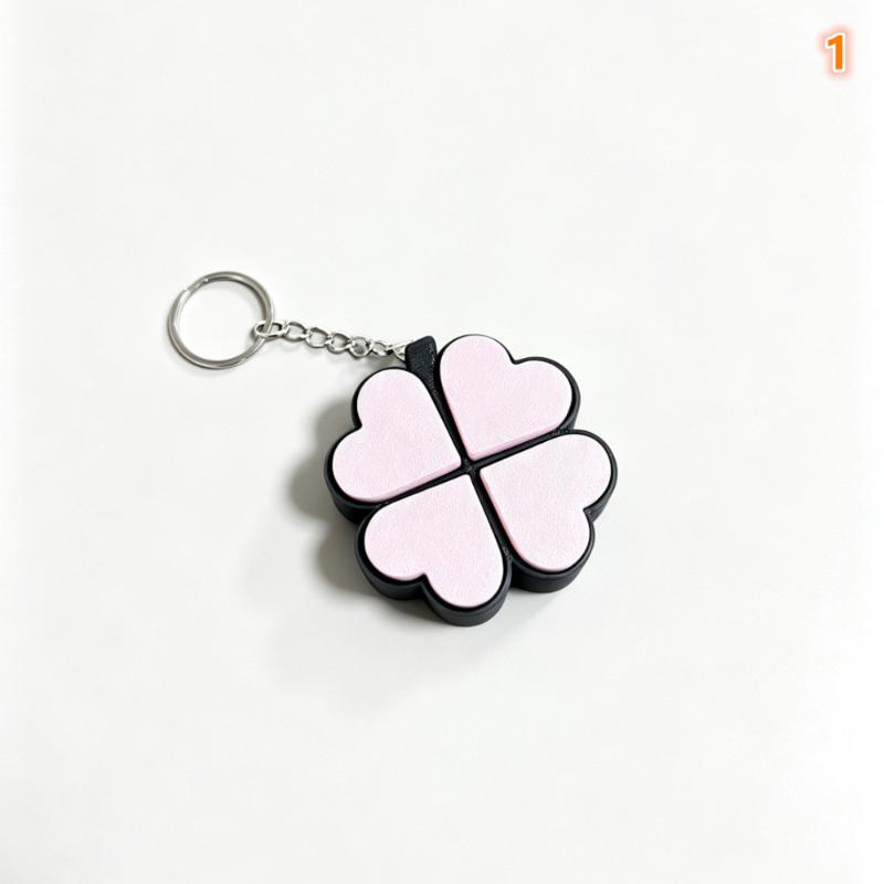 Lucky Four-Leaf Clover Keychain Clickable Buttons Stress Relief Toy Backpack Pendant Party Gift For Kids Adults