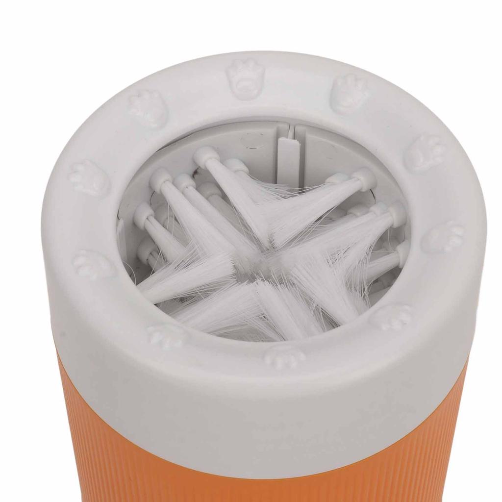 Dog Paw Cleaner Semi Automatic Soft Bristles Detachable Portable Pet Foot Wash Cup for Cats Yellow