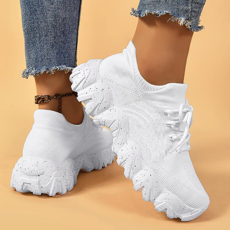 Fashion Women Sneakers Mesh Breathable Casual Comfortable Sneakers Women Lace-up Platform Lightweight Shoes for Women Zapatos De Mujer