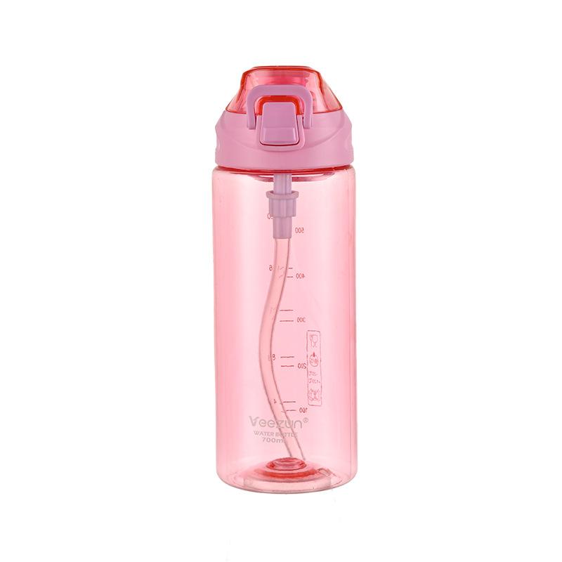 Water bottle700ml high value sports water cup men's and women's fitness cup straw cup with portable handle summer outdoor student plastic