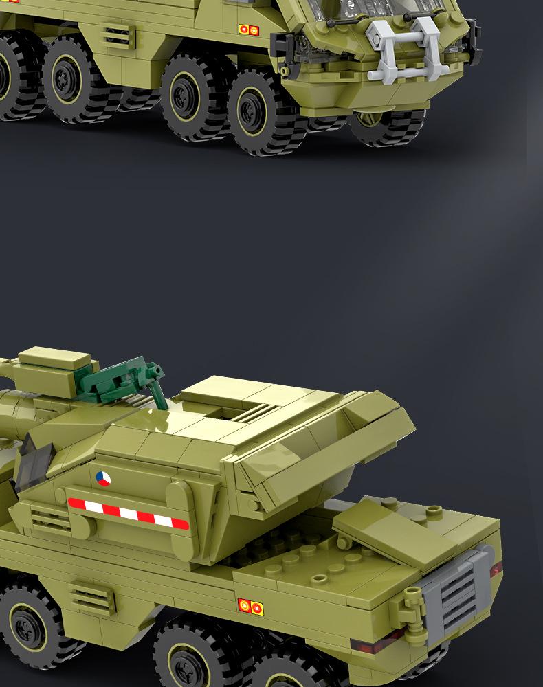 Children's Military Tank & Rocket Building Blocks Kit - Interlocking Toy for Boys