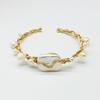 Handmade Wire-Wrapped Freshwater Pearl Bracelet - Fashionable & Versatile Bangle in TikTok Hot Style