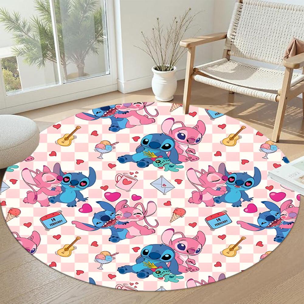 Stitch Round Office Rug Design for Decorate room Entryway Living Rooms Outdoor Antislip Round Carpet Anime Office Decor
