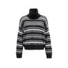 VEROMODA Women's Color Block Striped Knit Sweater with Scarf Detail