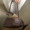 Borsa sottobraccio tessuta a mano da donna, nuova, di alta gamma, versatile, retrò, portatile, a spalla, per madre e figlio
