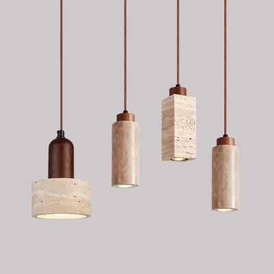 Nordic Wabi-Sabi Yellow Cave Stone Pendant for Restaurant or Bedroom Lighting