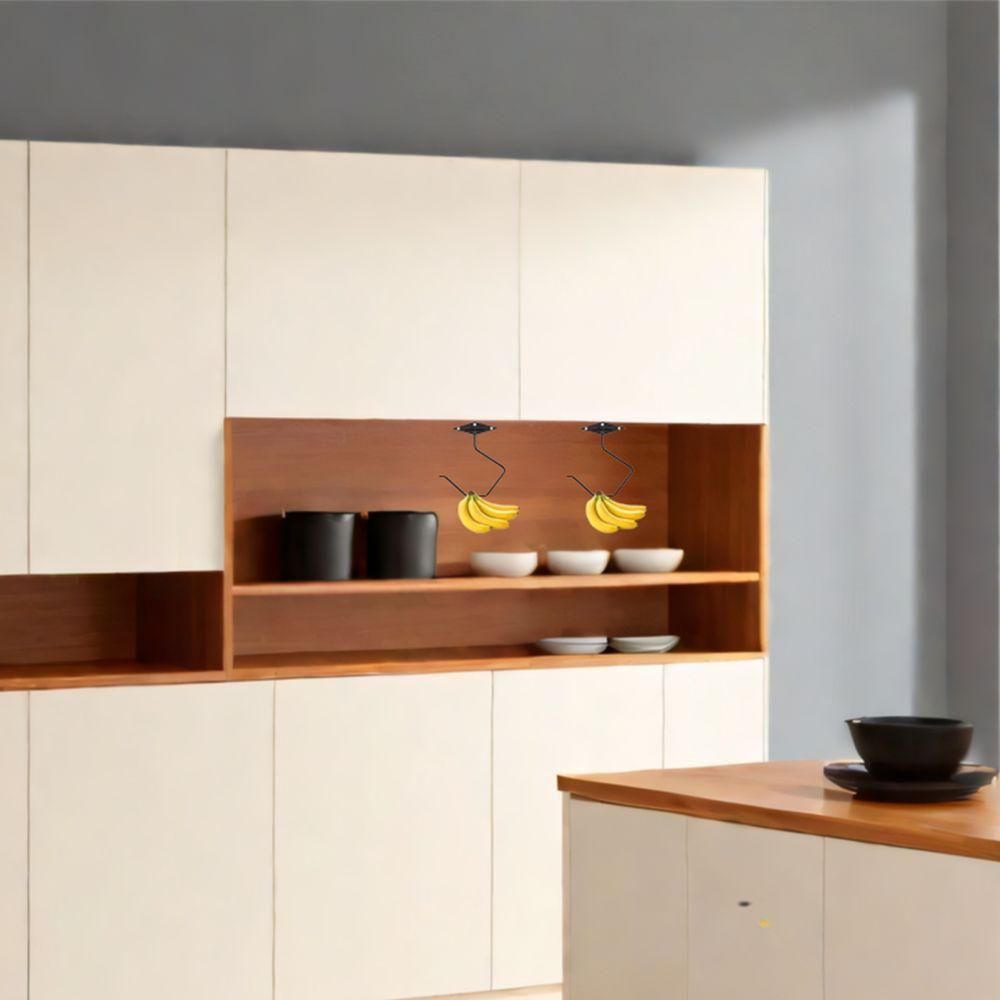 2Pcs Strong Load-bearing Under-Cabinet Banana Hanger Space Saving Kitchen Organizer  Living Room