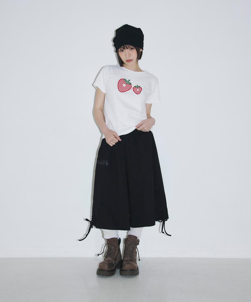 Seulliggeullou Side Shirred Bermuda Sweatpants [Black]
