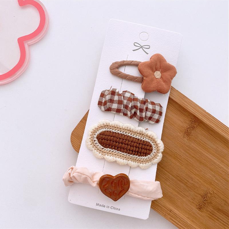 Autumn Coffee Color Cartoon Princess Hairpins Children Girl Kid Baby Hair Clip Barrettes Accessories Hairclip Headwear Headdress